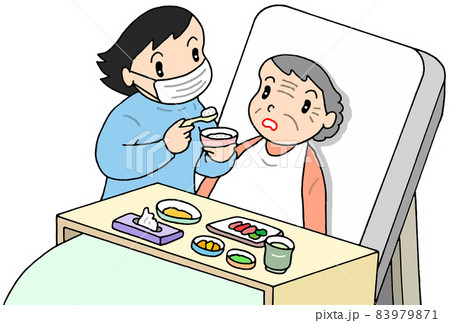 要介護者・食事介助(マスク着用) 要介護者・食事介助(マスク着用) 83979871