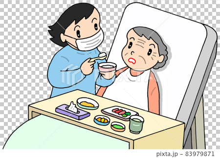 要介護者・食事介助(マスク着用) 要介護者・食事介助(マスク着用) 83979871