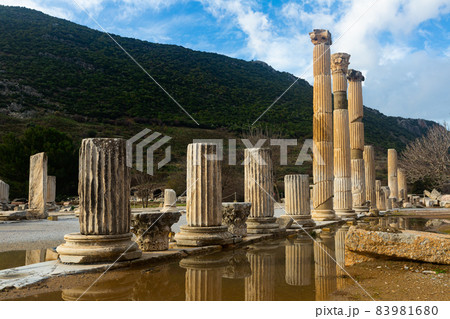 Archaeological ruins of Odeon or Little Theater near the State Agora in Ephesus, Turkey near Selcuk 83981680