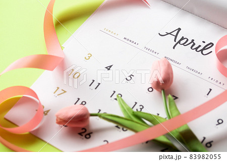カレンダーApril 新生活 新学期 新年度 カレンダーApril 新生活 新学期 新年度 83982055