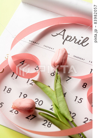 カレンダーApril 新生活 新学期 新年度 カレンダーApril 新生活 新学期 新年度 83982057