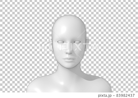 女性の体, 頭部, 3D 83982437