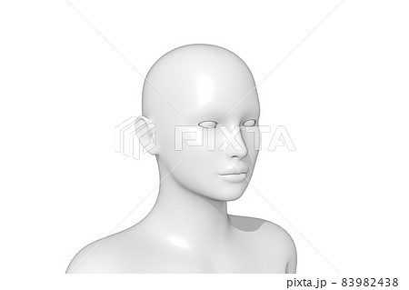 女性の体 頭部 3dのイラスト素材 9438