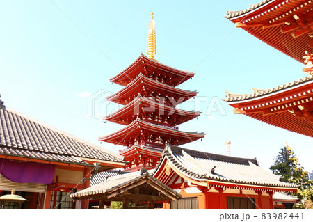 浅草寺 五重塔 宝蔵門(仁王門) 金龍山浅草寺 きんりゅうざんせんそうじ 東京都台東区浅草2丁目 浅草寺 五重塔 宝蔵門(仁王門) 金龍山浅草寺 きんりゅうざんせんそうじ 東京都台東区浅草2丁目 83982441
