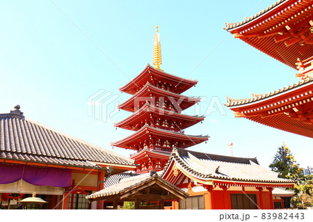 浅草寺 五重塔 宝蔵門(仁王門) 金龍山浅草寺 きんりゅうざんせんそうじ 東京都台東区浅草2丁目 浅草寺 五重塔 宝蔵門(仁王門) 金龍山浅草寺 きんりゅうざんせんそうじ 東京都台東区浅草2丁目 83982443