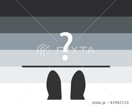 グレーゾーンで悩む人物のシルエット、発達障碍、トラブル グレーゾーンで悩む人物のシルエット、発達障碍、トラブル 83982510