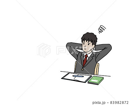 勉強がはかどらない学生　男の子　生徒　中高生　中学生　高校生　退屈　つまらない　 83982872