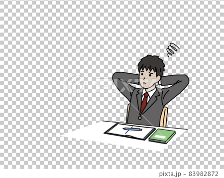 勉強がはかどらない学生　男の子　生徒　中高生　中学生　高校生　退屈　つまらない　 83982872