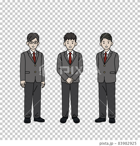 男子校　学生　友達　中高生　高校生　中学生　男の子　ブレザー　笑顔　全身 83982925