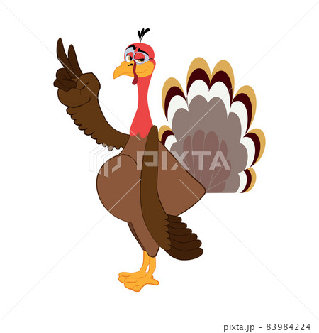 Funny Thanksgiving Turkey bird cartoon...のイラスト素材 [83984224] - PIXTA