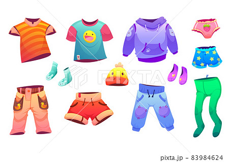 Kids clothes, cute baby fashion cartoon collection 83984624
