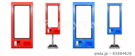 Self order kiosk realistic 3d vector mockup set 83984626