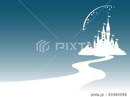 幻想的な城の背景デザインテンプレートのイラスト素材