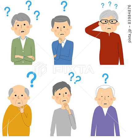 シニア男性　疑問 83984876