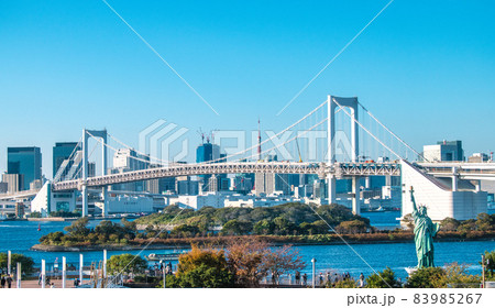 日本の東京都市景観 お台場(臨海副都心)から変貌する大都会・東京都心部を望む 日本の東京都市景観 お台場(臨海副都心)から変貌する大都会・東京都心部を望む 83985267