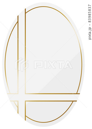 楕円形のフレーム ホワイト&ゴールド クロス掛けリボン 縦位置 楕円形のフレーム ホワイト&ゴールド クロス掛けリボン 縦位置 83985837