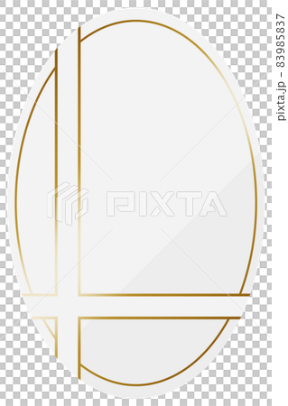 楕円形のフレーム ホワイト&ゴールド クロス掛けリボン 縦位置 楕円形のフレーム ホワイト&ゴールド クロス掛けリボン 縦位置 83985837