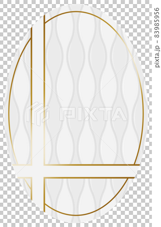 橢圓形框架白色和金色立式絎縫和緞帶垂直位置 83985956