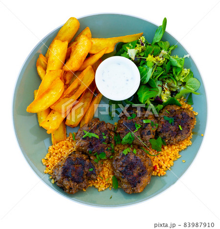 Turkish meatball traditional kofte. Spicy meatballs kebab Turkish meatball traditional kofte. Spicy meatballs kebab 83987910