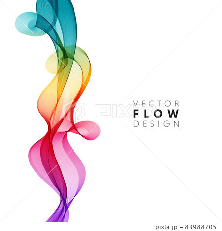 Vector abstract colorful flowing wave lines isolated on white background. Design element for wedding invitation, greeting card 83988705