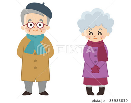 Senior couple in winter clothes winter - Stock Illustration [83988859] -  PIXTA
