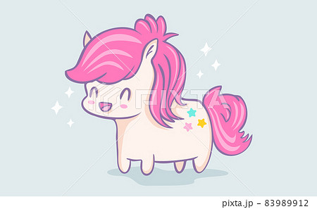 Vector illustration of a cute pony in kawaii style. 83989912