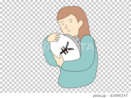 Image of not wanting to let go of money Line drawing Image of not wanting to let go of money Line drawing 83990147
