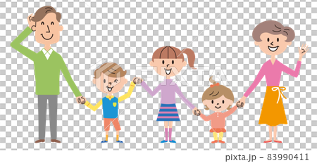 Illustration of a family of five 83990411