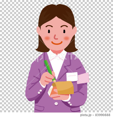 相手の話を真面目に取材するジャーナリスト 相手の話を真面目に取材するジャーナリスト 83990888