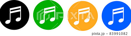 音符のアイコンセット。カラフルなベクター。 音符のアイコンセット。カラフルなベクター。 83991082