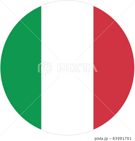 イタリア国旗 丸型のベクターイメージ のイラスト素材