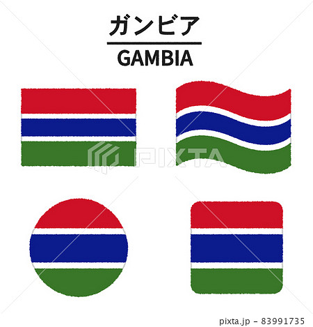 ガンビアの国旗のイラスト 83991735