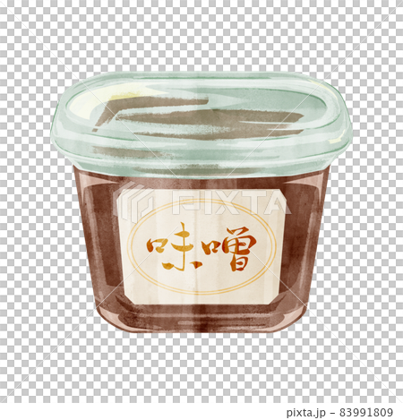 パックに入った味噌の手描き水彩風イラスト 83991809
