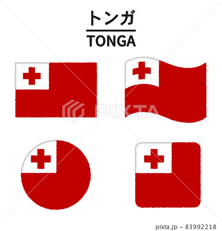 トンガの国旗のイラスト トンガの国旗のイラスト 83992218