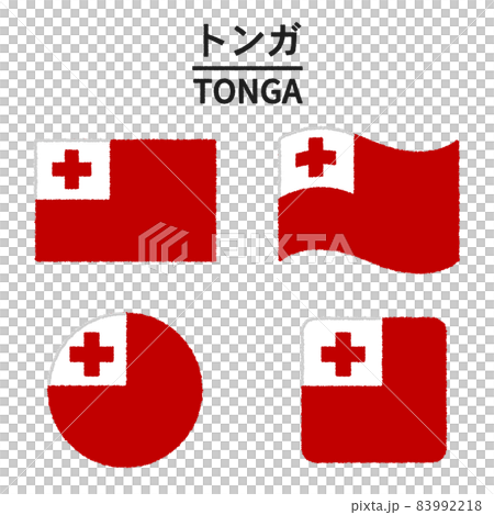 トンガの国旗のイラスト トンガの国旗のイラスト 83992218
