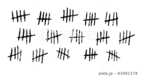 Tally Marks Hand Drawn Lines Or Sticks Sorted のイラスト素材