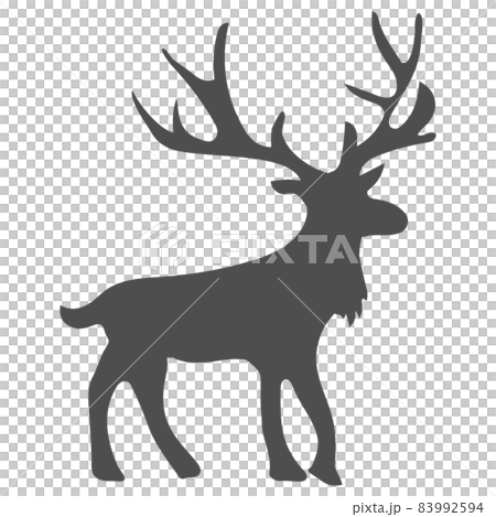 トナカイのシルエットべた塗り 83992594