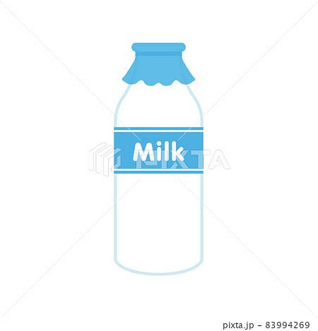 かわいい牛乳瓶 - Milkの文字入りラベル付きのレトロな瓶入り牛乳  83994269