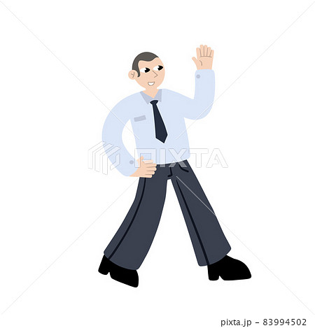 Business character. Man in shirt walk. Trendy flat cartoon illustration. Modern office worker 83994502