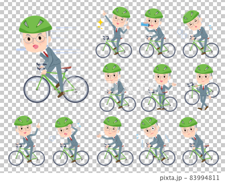 A set of business senior men riding a road bike 83994811