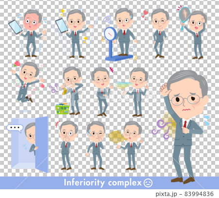 劣等感に関するビジネスシニア男性のセット 83994836