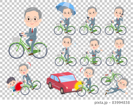 一組乘坐城市自行車的商務老人 83994838