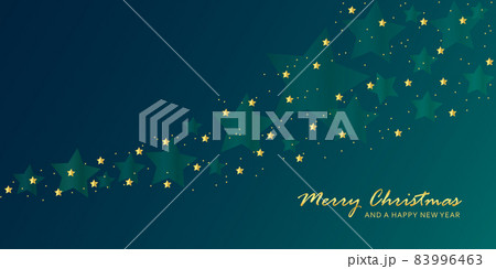 golden shiny stardust on green winter background golden shiny stardust on green winter background 83996463