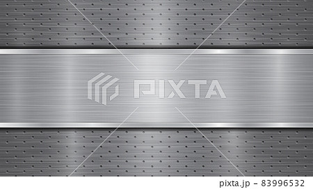 Metal background with holes and a polished plate Metal background with holes and a polished plate 83996532