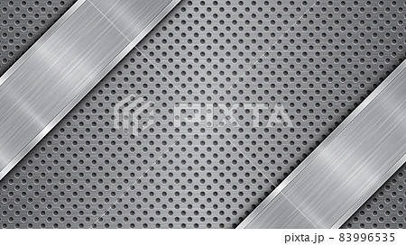 Metal background with holes and a polished plate Metal background with holes and a polished plate 83996535