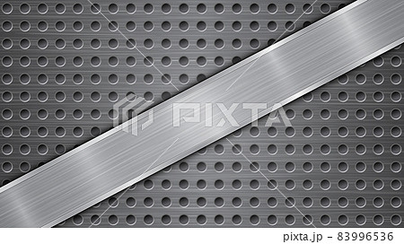 Metal background with holes and a polished plate Metal background with holes and a polished plate 83996536