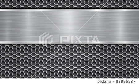Metal background with holes and a polished plate 83996537