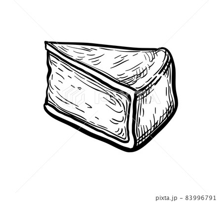 Camembert cheese ink sketch 83996791