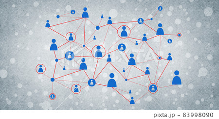 Lines and dots as networking idea drawn on cement background Lines and dots as networking idea drawn on cement background 83998090