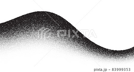 Dotwork wave pattern vector background. Black noise stipple dots. Sand grain effect. Wave dots grunge banner. Abstract noise dotwork pattern. Gradient stipple. Stochastic dotted vector background. 83999353
